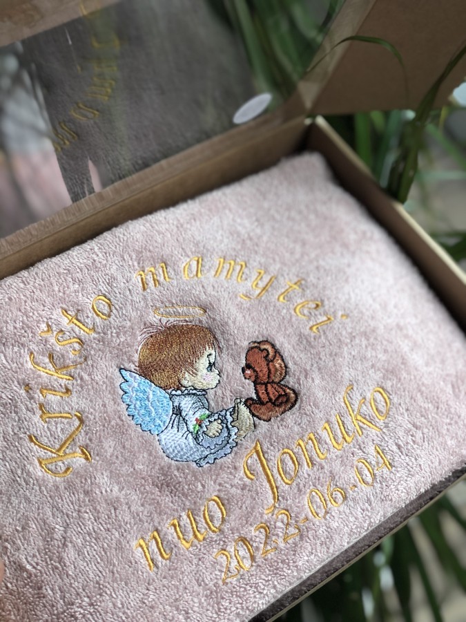 Rinkinys krikštatėviams su krikštuko vardu