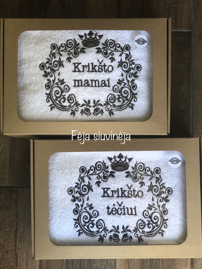 Rankšluosčiai krikštatėviams baltos spalvos